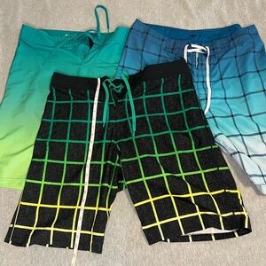 Old Navy Men's Board Shorts - Teal, Black, Blue